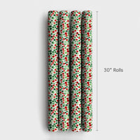 Red and Green Gift Wrap, Polka Dot Christmas Wrapping Paper, Watercolor Holiday Wrapping Paper, Festive Gift Wrap Roll, Xmas Present Paper
