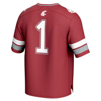 #1 Washington State Cougars Lightweight Collegiate Football Fashion Jersey - Crimson