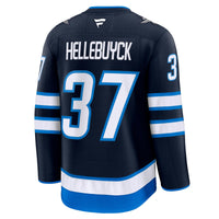 Winnipeg Jets Connor Hellebuyck Navy Home Premium Jersey