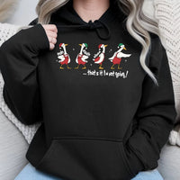 Adorable Holiday Goose Hoodie, Humorous Goose Christmas Hoodie, Retro Xmas Bird Sweatshirt, Festive Animal Graphic Hoodie