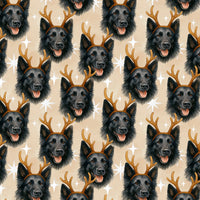 Reindeer Antler Dog Gift Wrap, German Shepherd Christmas Wrapping Paper, Puppy Holiday Wrapping Paper, Dog Lover Xmas Gift Wrap Roll