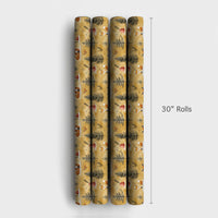 Woodland Animal Christmas Gift Wrap, Winter Fox Wrapping Paper, Adorable Scarf Fox Holiday Wrapping Paper, Forest Present Wrapping Paper