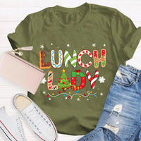 Festive Holiday Cafeteria Staff Graphic Tee, Lunch Lady Christmas Shirt, Cafeteria Worker Christmas Shirt, School Staff Holiday Present