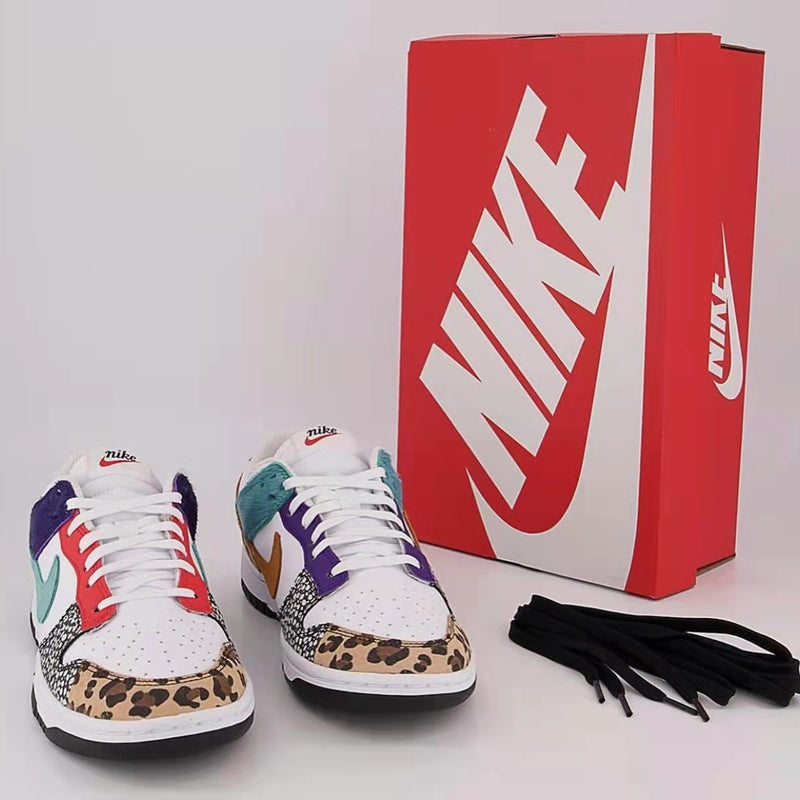 Low Top Sneakers, White Multicolor Colorway, Lace Up Design, Casual Gift for Sneaker Fans