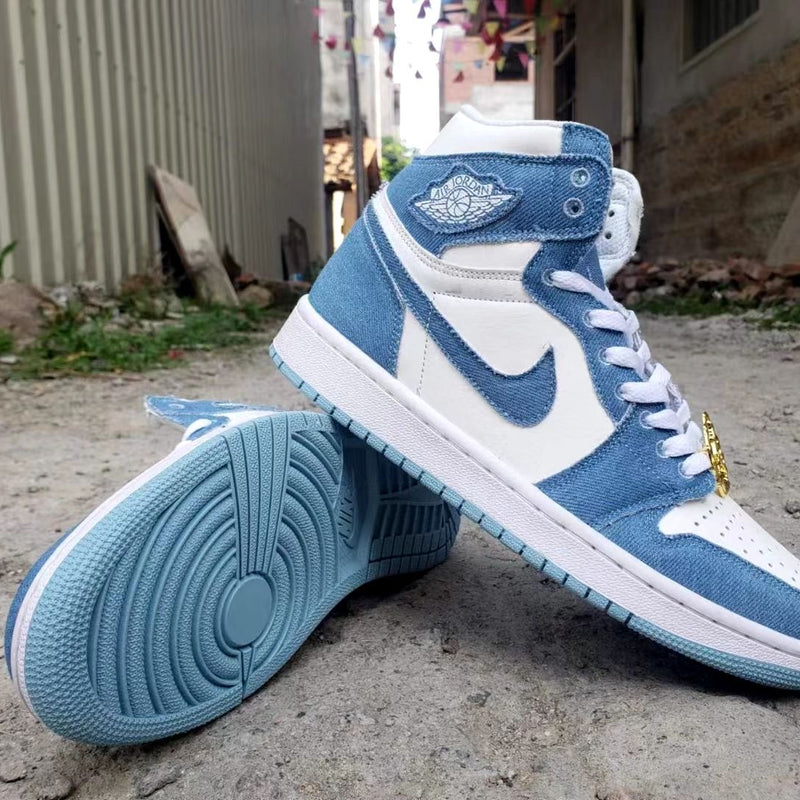Low Top Sneakers, Blue White Colorway, Lace Up Design, Casual Gift for Sneaker Fans
