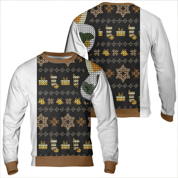Festive Stocking Animal Holiday Sweater, Goose Ugly Christmas Sweatshirt, Adorable Goose Xmas Pullover, Comfy Winter Crewneck