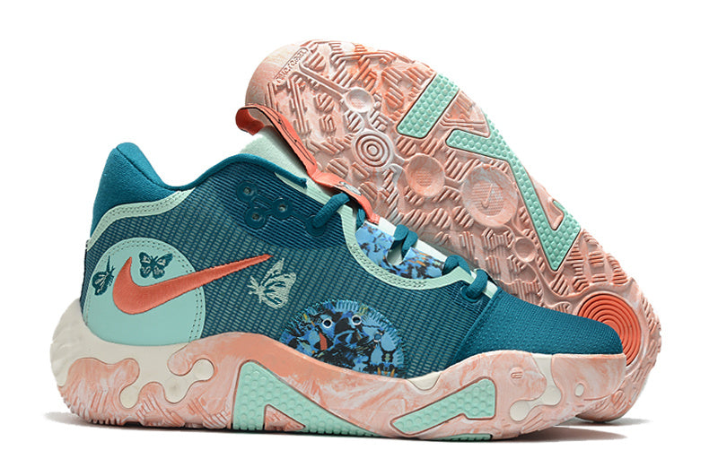 Low Top Sneakers, Teal Orange Colorway, Lace Up Design, Casual Gift for Sneaker Fans