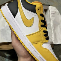 Low Top Sneakers, Black Yellow Colorway, Lace Up Design, Casual Gift for Sneaker Fans