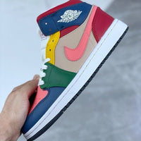 Mid Top Sneakers, Multicolor Colorway, Lace Up Design, Casual Gift for Sneaker Fans