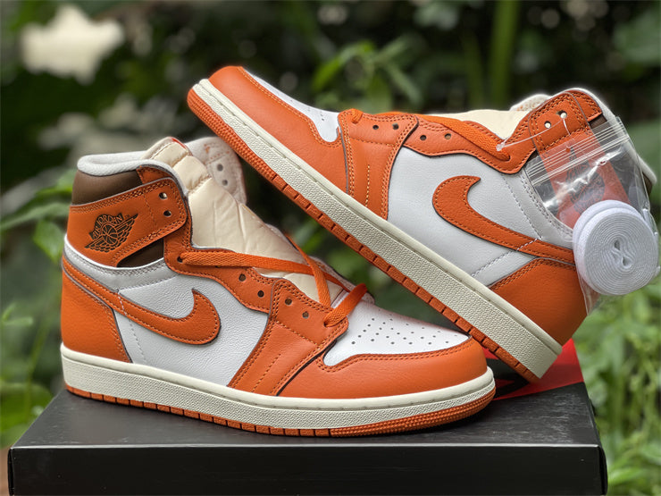 High Top Sneakers, Orange White Colorway, Lace Up Design, Casual Gift for Sneaker Fans