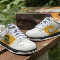 Low Top Sneakers, White Yellow Gray Colorway, Lace Up Design, Casual Gift for Sneaker Fans