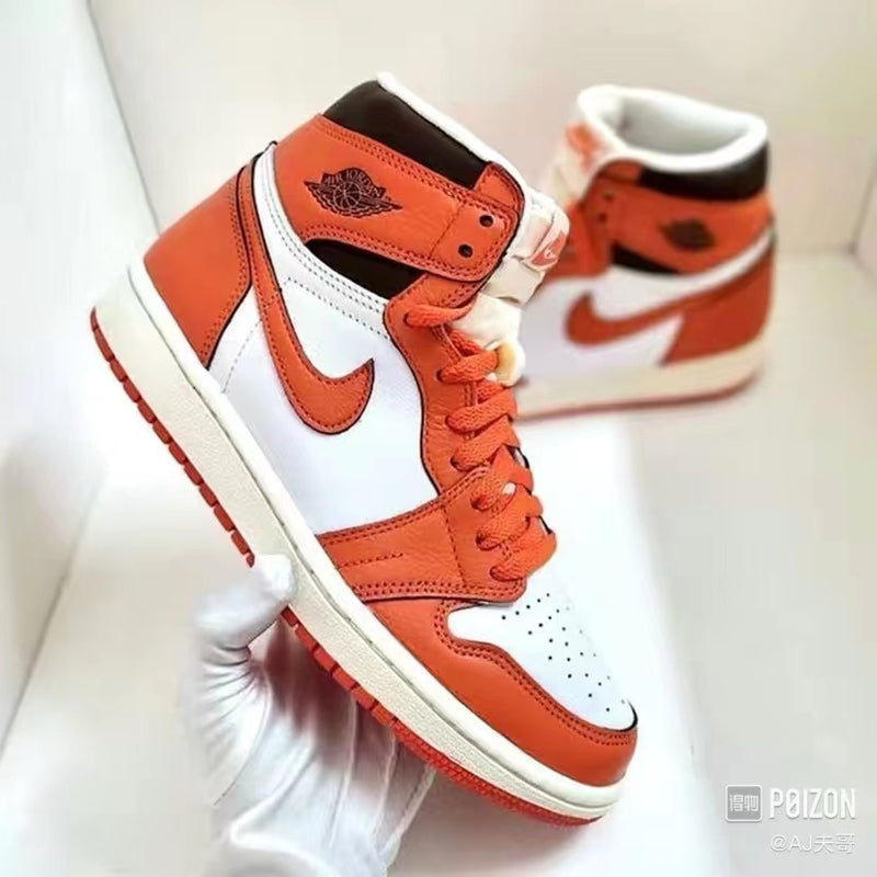 High Top Sneakers, Orange Colorway, Lace Up Design, Casual Gift for Sneaker Fans