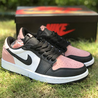 Low Top Sneakers, Black Pink Colorway, Lace Up Design, Casual Gift for Sneaker Fans