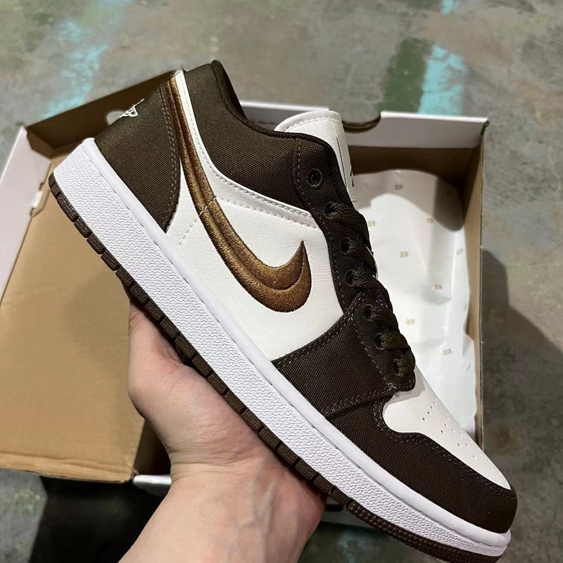 Low Top Sneakers, Brown White Colorway, Lace Up Design, Casual Gift for Sneaker Fans