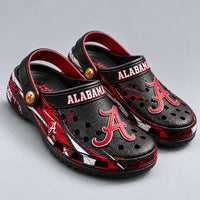 ALA Crimson Script - Distressed Graphic Clog in Black and Red