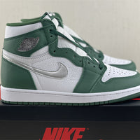 High Top Sneakers, White Green Colorway, Lace Up Design, Casual Gift for Sneaker Fans