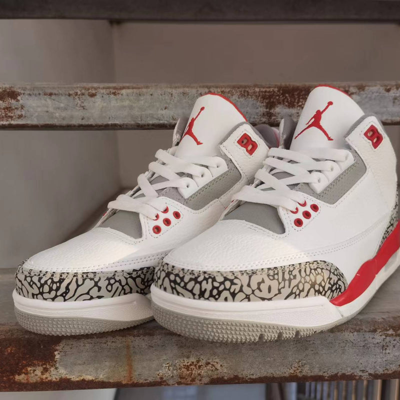 Sneakers, Beige White Red Colorway, Lace Up Design, Casual Gift for Sneaker Fans