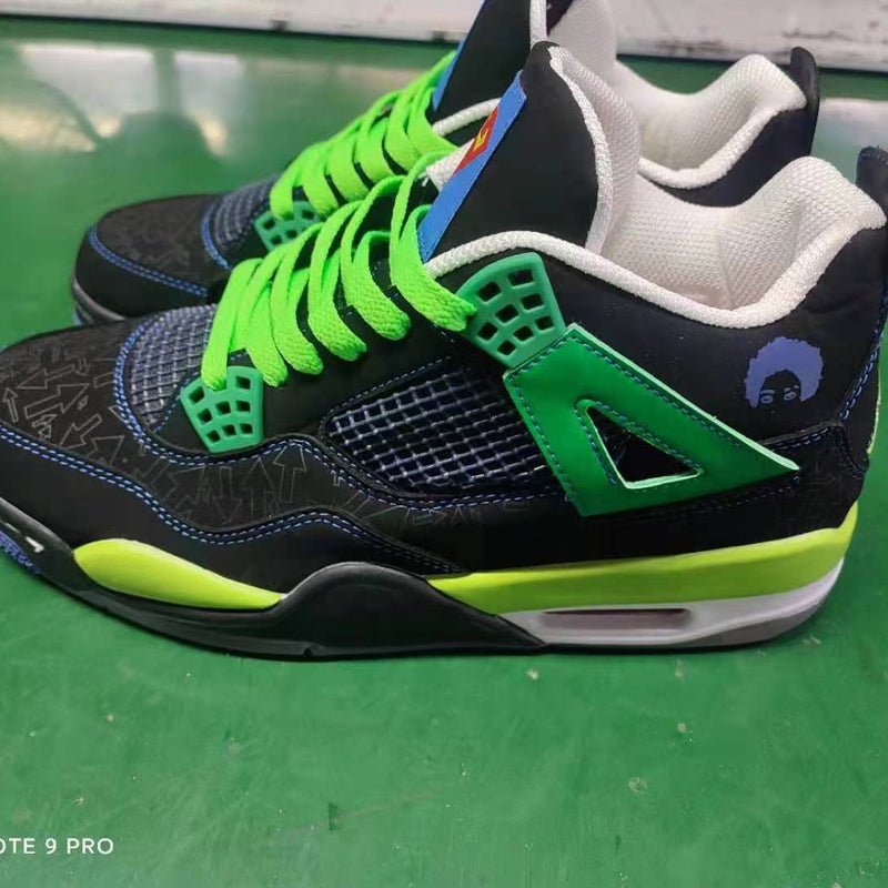 Sneakers, Black Green Colorway, Lace Up Design, Casual Gift for Sneaker Fans