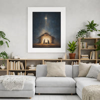 Star of Bethlehem Wall Art, Nativity Scene Canvas Wall Art, Religious Christian Canvas Print, Holy Night Wall Decor, Christmas Canvas Present