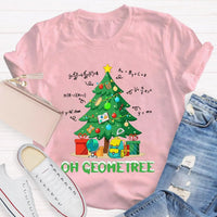 Humorous Geometry Pun Christmas T-Shirt, Oh Geometree Math Teacher Shirt, Holiday Math Teacher Graphic Tee, Xmas Math Teacher Holiday Present