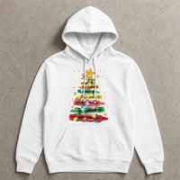 Art Teacher Holiday Hooded Sweatshirt, Christmas Crayon Tree Hoodie, Colorful Educator Xmas Hoodie, School Teacher Graphic Pullover Hoodie