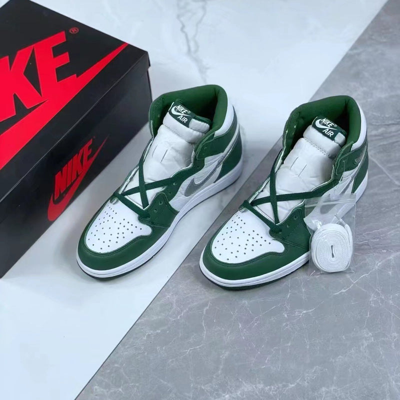 Low Top Sneakers, White Green Colorway, Lace Up Design, Casual Gift for Sneaker Fans