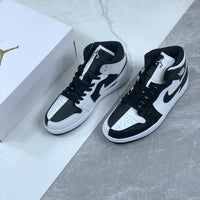 Mid Top Sneakers, White Black Colorway, Lace Up Design, Casual Gift for Sneaker Fans