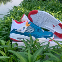 Sneakers, White Teal Red Colorway, Lace Up Design, Casual Gift for Sneaker Fans