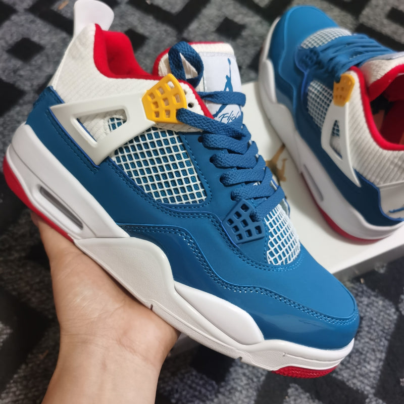 Basketball Shoes, Blue Colorway, Lace Up Design, Casual Gift for Shoe Lovers