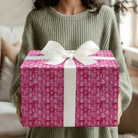 Watercolor Snowflake Holiday Gift Wrap, Pink Christmas Tree Wrapping Paper, Modern Colorful Wrapping Paper, Holiday Wrapping Paper Roll