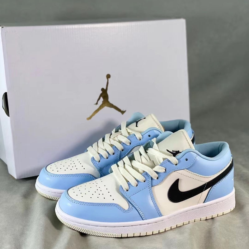 Low Top Sneakers, Blue White Colorway, Lace Up Design, Casual Gift for Sneaker Fans