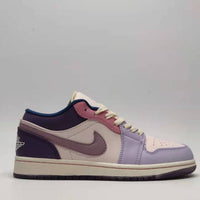 Low Top Sneakers, Purple Pink Colorway, Lace Up Design, Casual Gift for Sneaker Fans