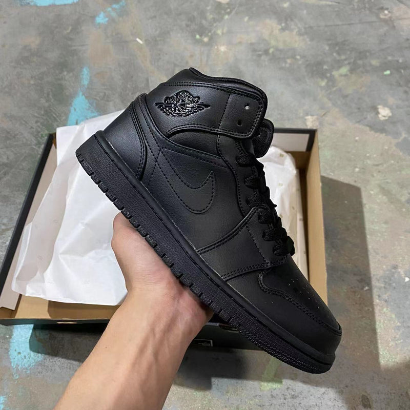 Retro Mid Top Sneakers, Black Colorway, Lace Up Design, Casual Gift for Sneaker Fans