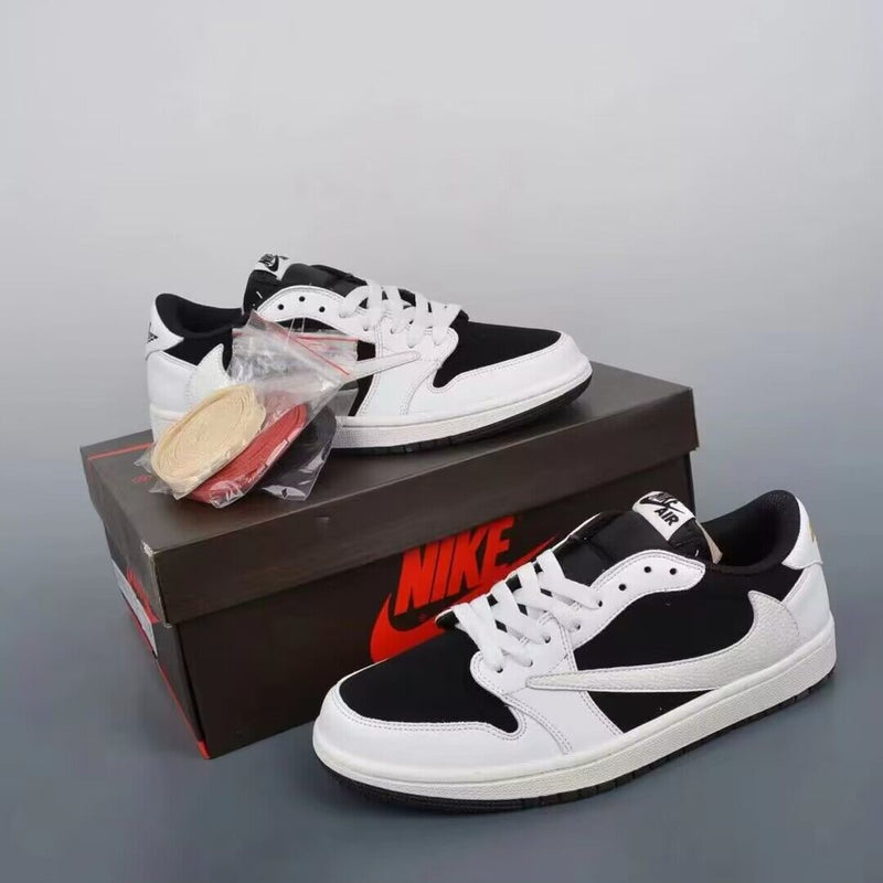 Low Top Sneakers, Black White Colorway, Lace Up Design, Casual Gift for Sneaker Fans