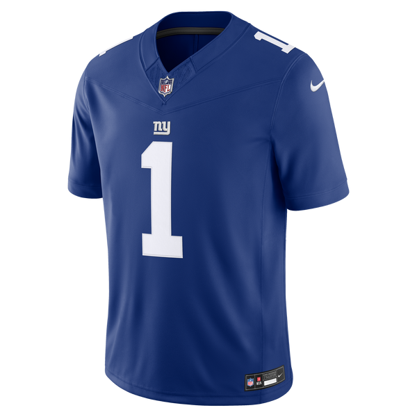New York Giants Malik Nabers Royal Team Stitched Limited Jersey