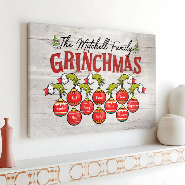 Personalized Name Canvas Print, Family Christmas Canvas Art, Holiday Digital Download, Christmas Wall Decor, Printable Family