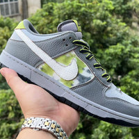 Low Top Sneakers, Gray Yellow Colorway, Lace Up Design, Casual Gift for Sneaker Fans