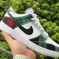Low Top Sneakers, Green White Black Colorway, Lace Up Design, Casual Gift for Sneaker Fans