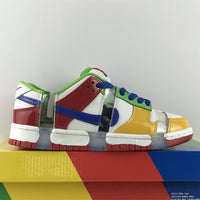 Low Top Sneakers, White Red Green Yellow Colorway, Lace Up Design, Casual Gift for Sneaker Fans