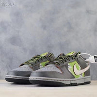 Low Top Sneakers, Gray Green Colorway, Lace Up Design, Casual Gift for Sneaker Fans