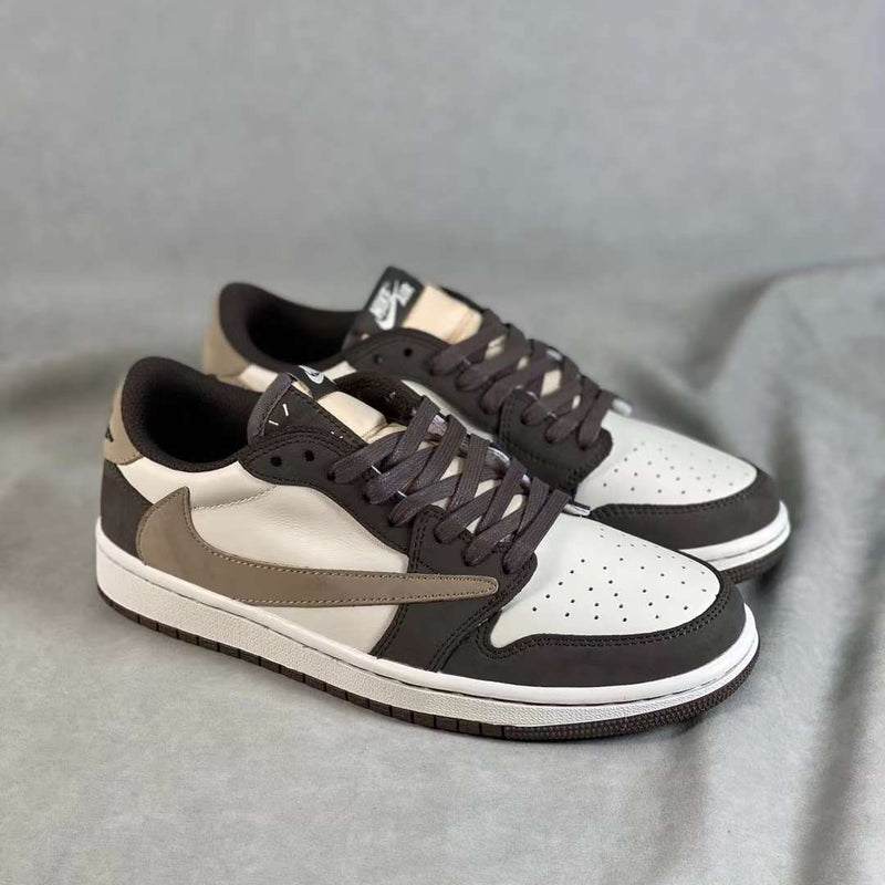 Basketball Shoes, Brown White Colorway, Reverse Hook Design, Lace Up Design, Casual Gift for Shoe Lovers