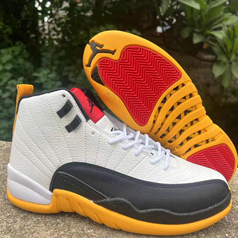 Sneakers, White Black Yellow Colorway, Lace Up Design, Casual Gift for Sneaker Fans