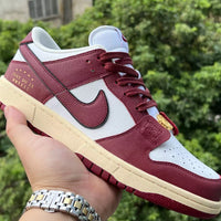 Low Top Sneakers, Burgundy White Colorway, Lace Up Design, Casual Gift for Sneaker Fans