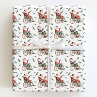 Santa in Wheelchair Gift Wrap, Inclusive Santa Wrapping Paper, Disability Pride Christmas Paper, Festive Watercolor Wrapping Paper Roll