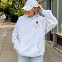 Adorable Santa Hat Spooky Sweatshirt, Christmas Ghost Hoodie, Retro Spooky Season Holiday Pullover, Pastel Ghost Hooded Sweater, Xmas Present