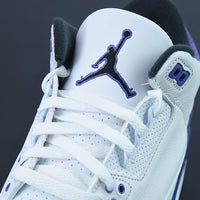 Retro Sneakers, White Purple Colorway, Lace Up Design, Casual Gift for Sneaker Fans