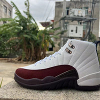 Sneakers, White Burgundy Colorway, Lace Up Design, Casual Gift for Sneaker Fans