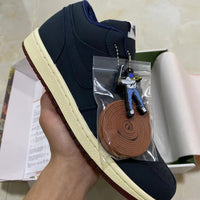 Retro Low Top Golf Shoes, Blue Colorway, Lace Up Design, Casual Gift for Shoe Lovers