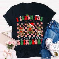 I Teach the Cutest Little Reindeers Shirt, Teacher Christmas T-Shirt, Humorous Holiday Educator Graphic Tee, Xmas Teacher Present