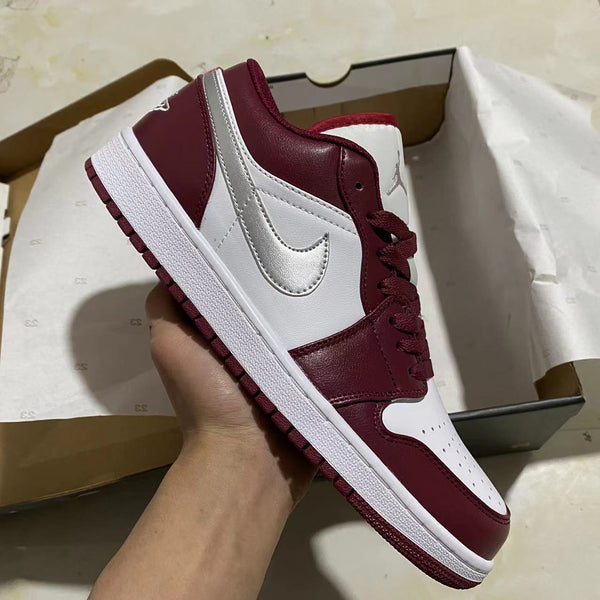 Low Top Sneakers, White Red Colorway, Lace Up Design, Casual Gift for Sneaker Fans